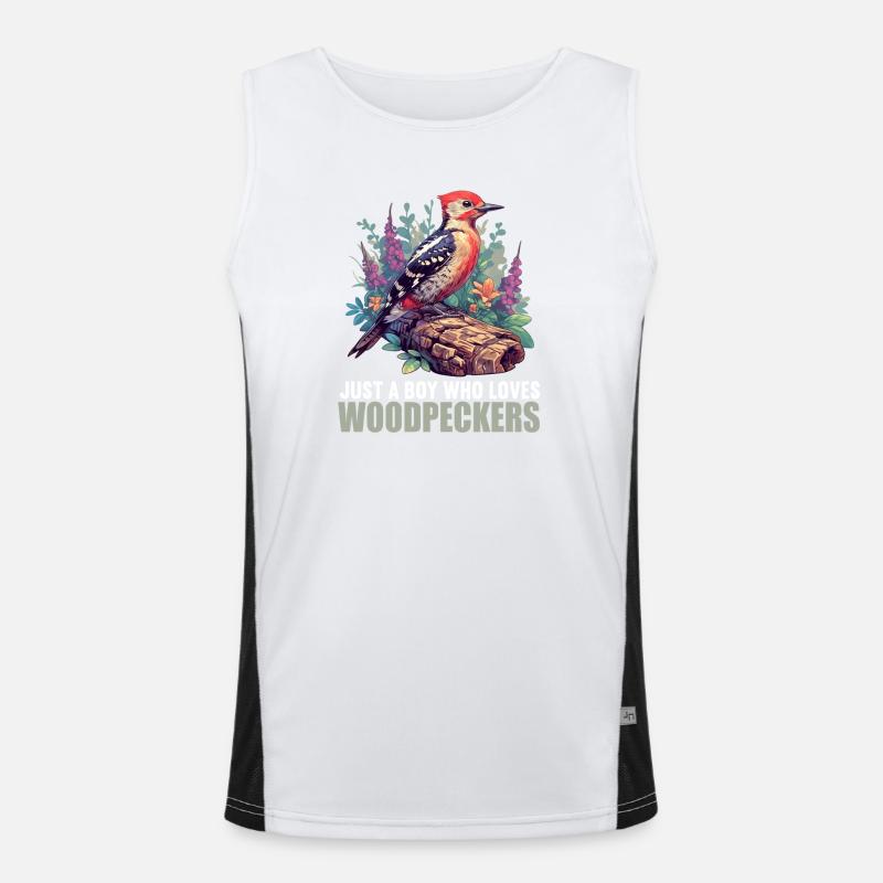 Spechte Specht Funktionelles Kontrast-Tank Top für Männer 