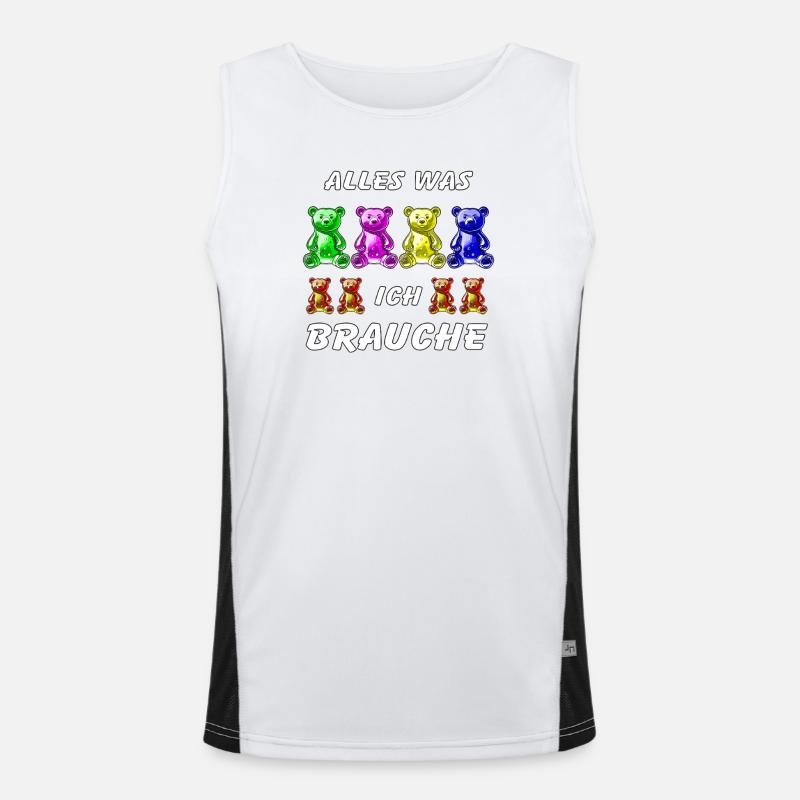 ALL I NEED GUMMY BEARS Men's Functional Contrast Tank Top 