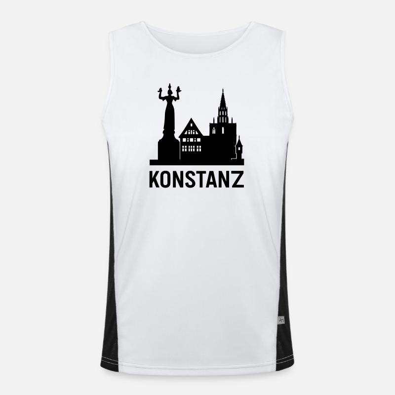 konstanz bodensee silhouette Funktionelles Kontrast-Tank Top für Männer 