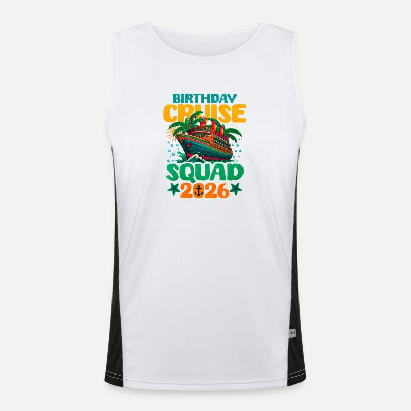Kreuzfahrt Geburtstag Squad 2026 Funktionelles Kontrast-Tank Top für Männer 