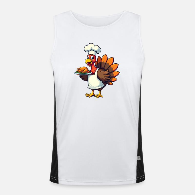 Cuisinier de dinde de Thanksgiving Thanksgiving Débardeur respirant contrasté Homme 