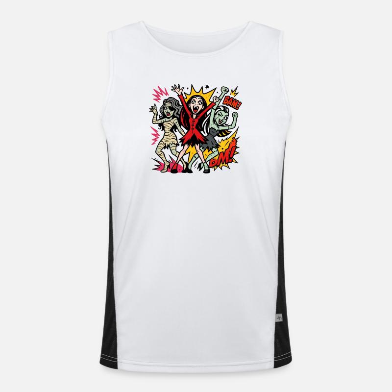 Comic Horror Monster Dance Men's Functional Contrast Tank Top 