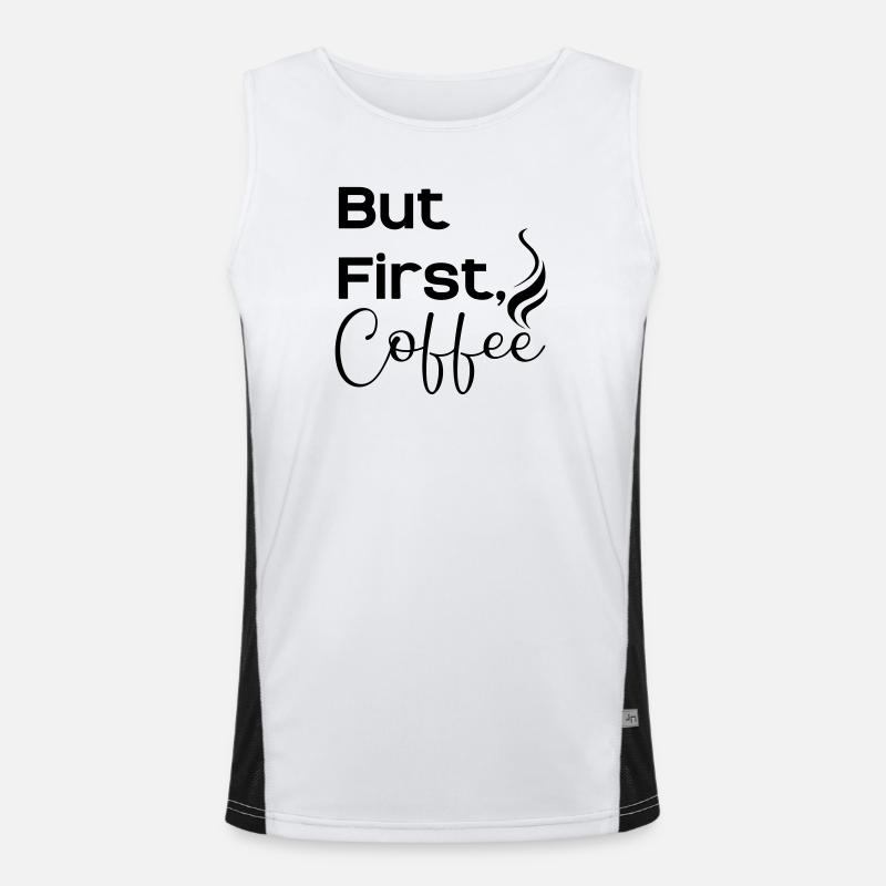But first caffee Funktionelles Kontrast-Tank Top für Männer 