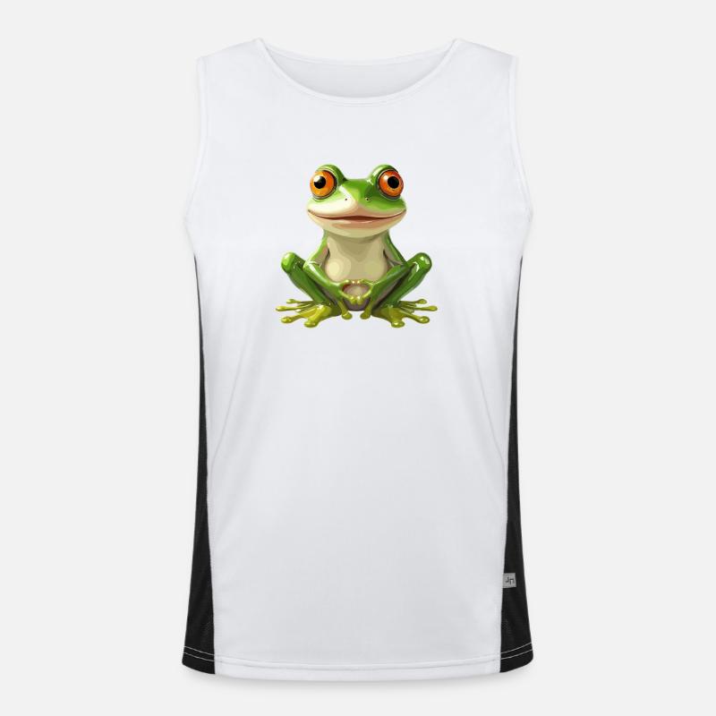 Grenouille joyeuse avec de grands yeux - Débardeur respirant contrasté Homme 