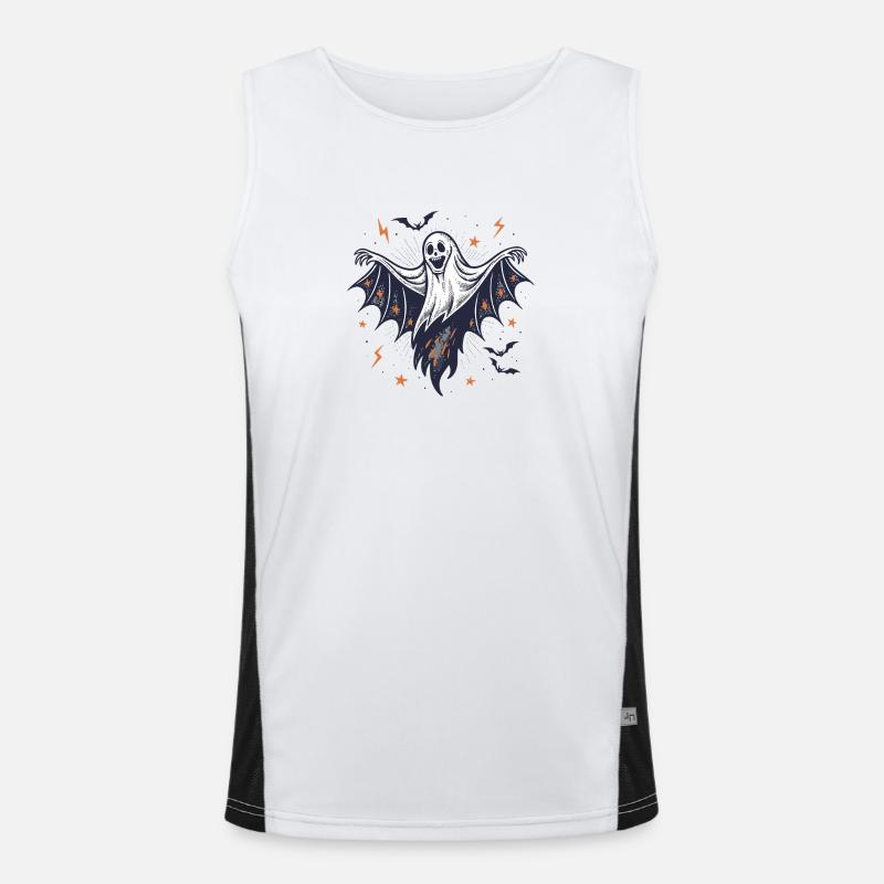 Halloween Ghost Wings Spread Men's Functional Contrast Tank Top 