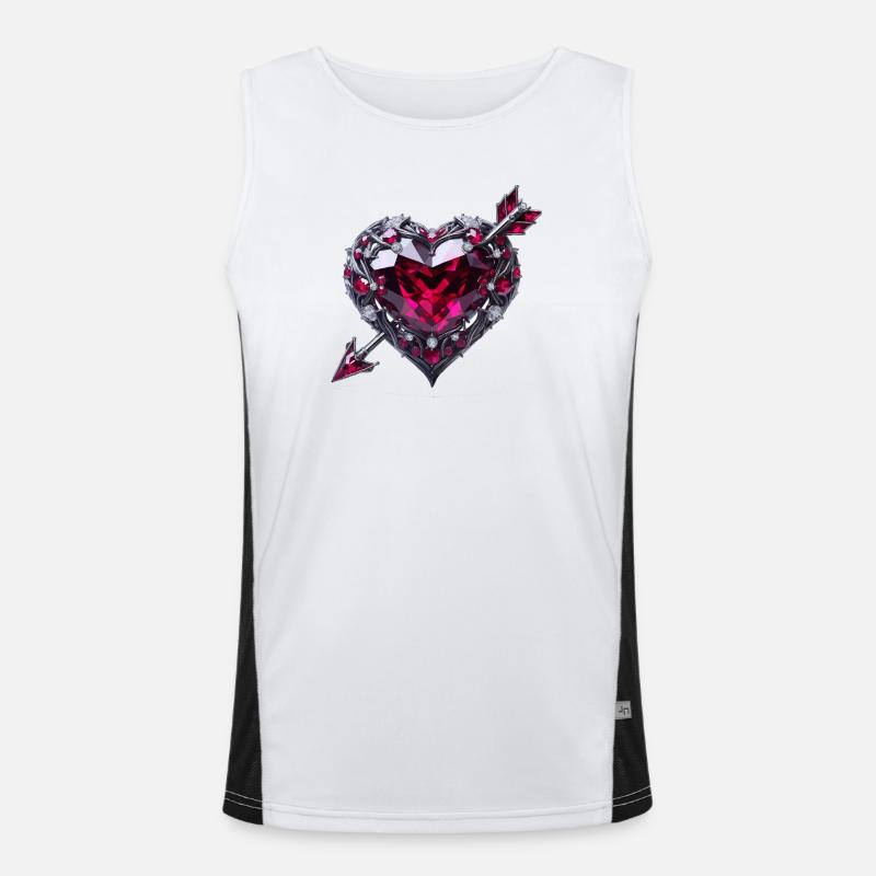 Ruby heart Men's Functional Contrast Tank Top 