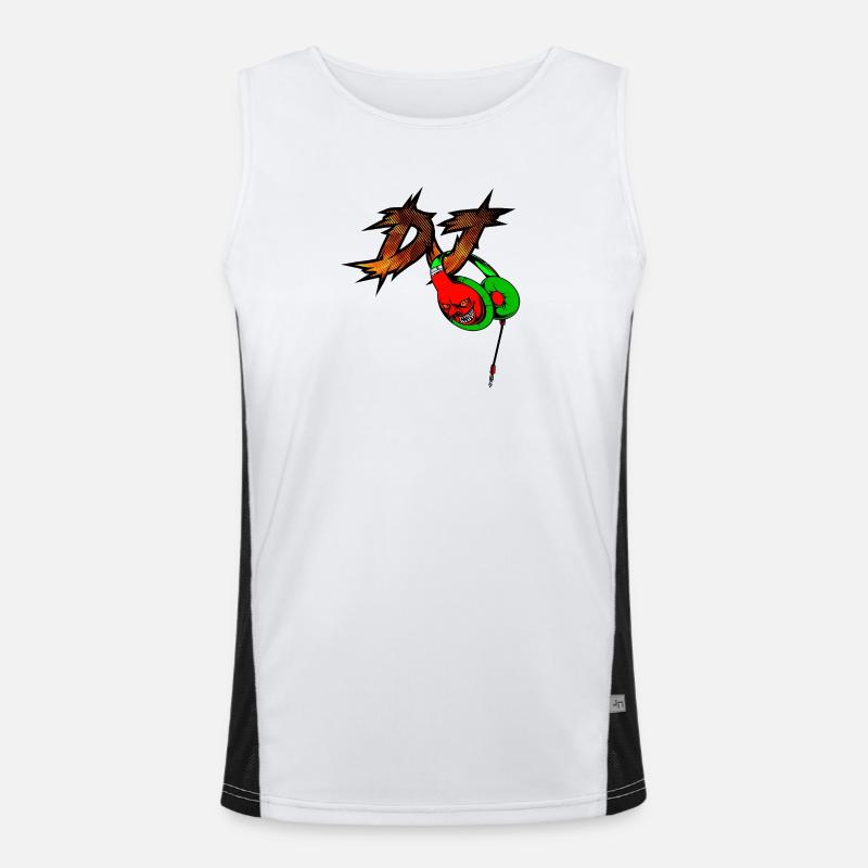 Neon Devil mit Kopfhörer DJ Funktionelles Kontrast-Tank Top für Männer 