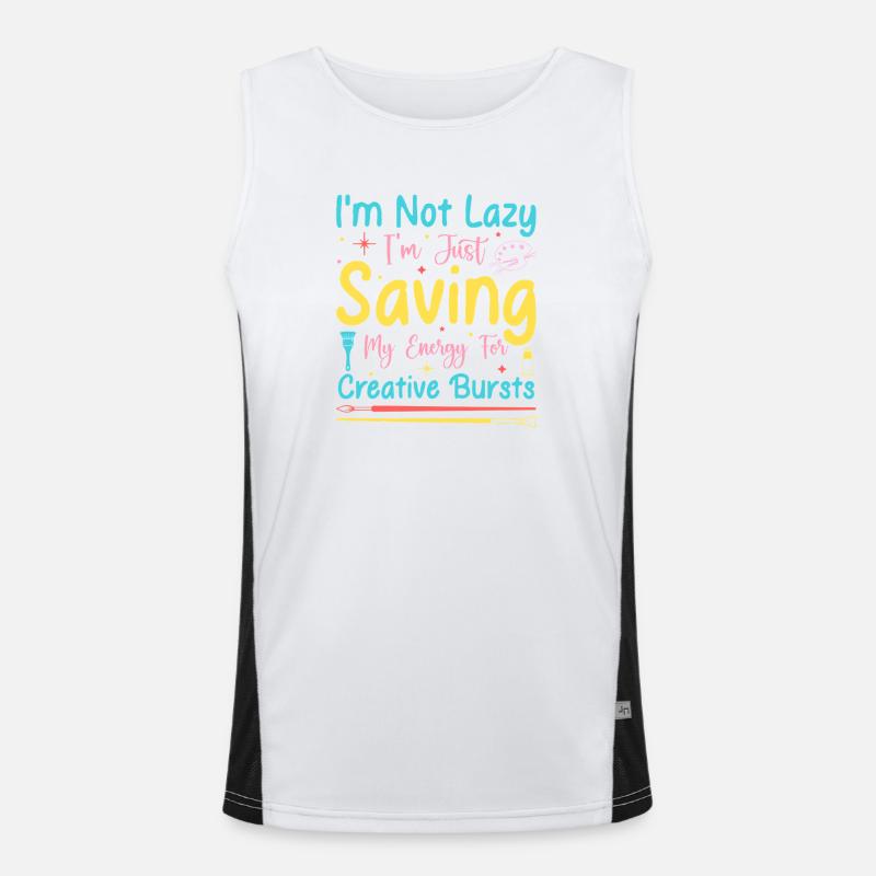 Artist Painter Graphic Not Lazy Just Saving Arts Funktionelles Kontrast-Tank Top für Männer 