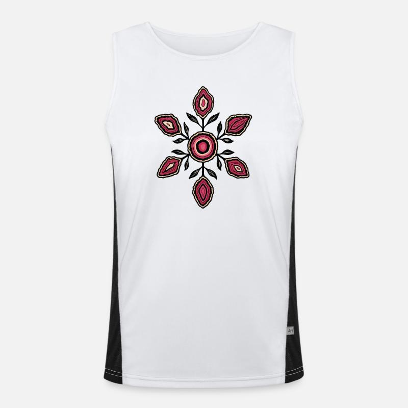 Rose Petal Mandala Pattern Men's Functional Contrast Tank Top 