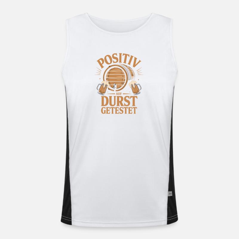  Positiv Auf Durst Getestet Mit Bierfass Und Funktionelles Kontrast-Tank Top für Männer 