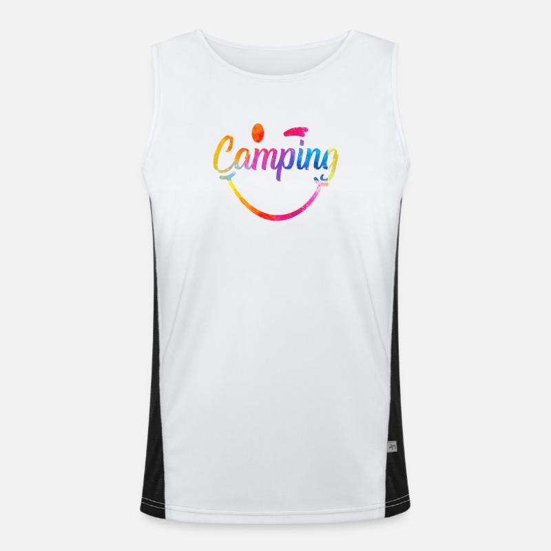 Logo de jeu de couleur de camping Débardeur respirant contrasté Homme 