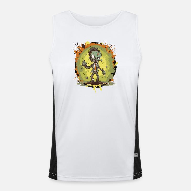 Zombie Comic Funktionelles Kontrast-Tank Top für Männer 