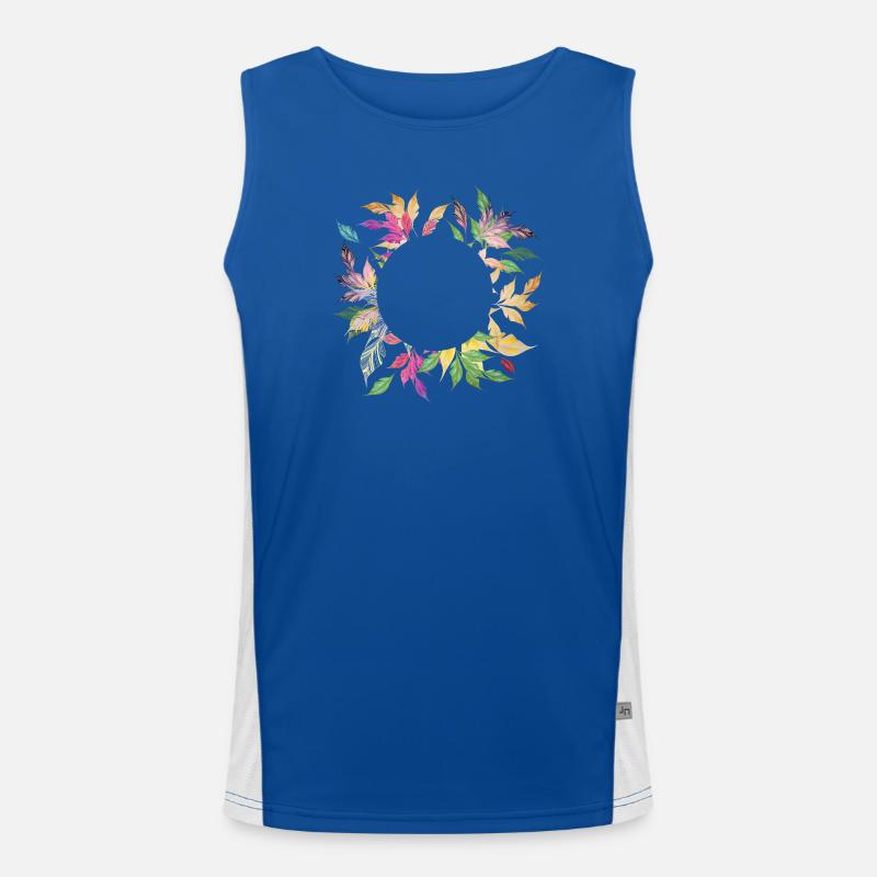 Imaginative leaf frame – delicately shimmering Men's Functional Contrast Tank Top 