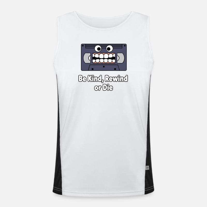 Be Kind Rewind Cassette Cartoon Men's Functional Contrast Tank Top 