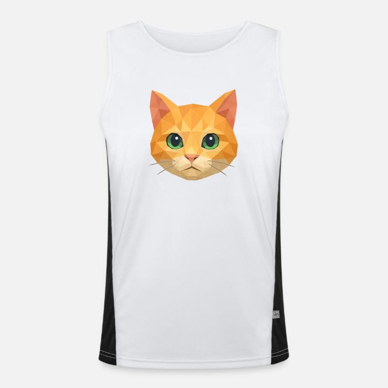 Polygon Katze – Geometrisches Katzen-Design Funktionelles Kontrast-Tank Top für Männer 