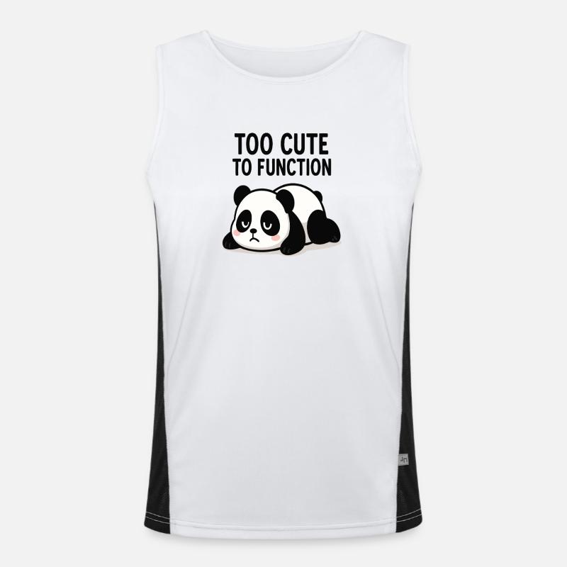 Too Cute To Function Panda Men's Functional Contrast Tank Top 