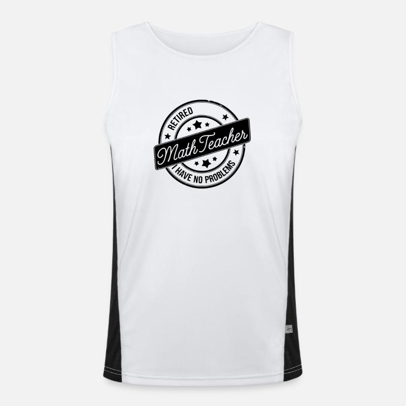 Math Humor Retired Teacher Retirement Men's Functional Contrast Tank Top 