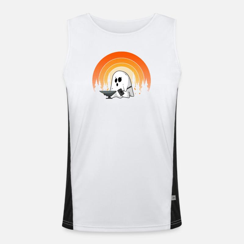 Blacksmith Ghost Halloween Haunted Forge Spirit Men's Functional Contrast Tank Top 