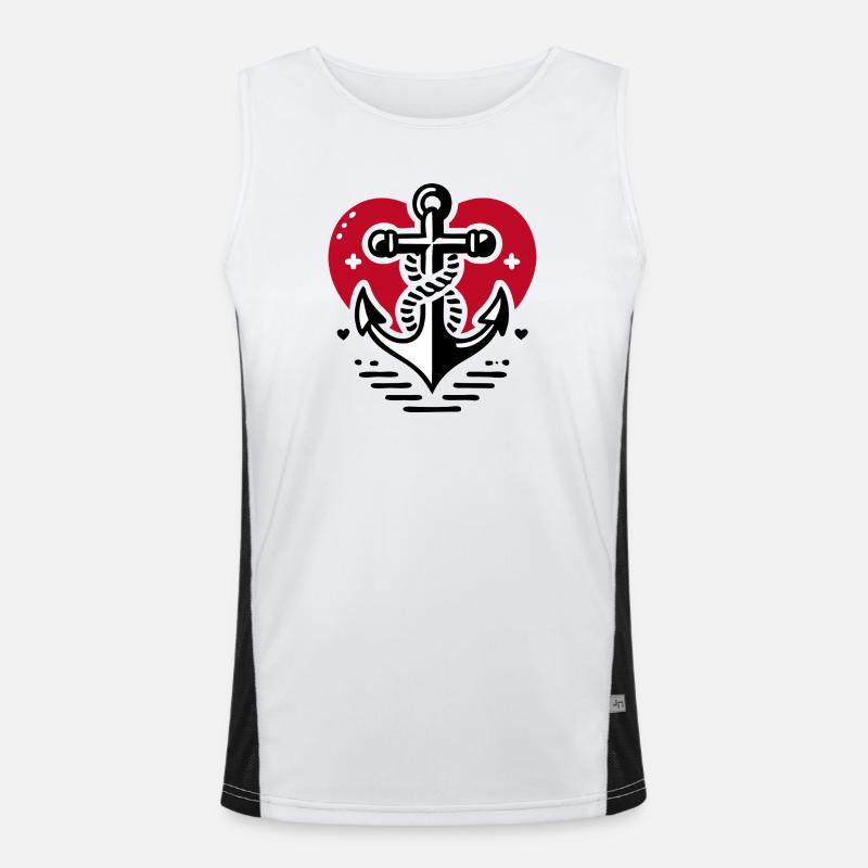 Heart Cross Anchor Men's Functional Contrast Tank Top 