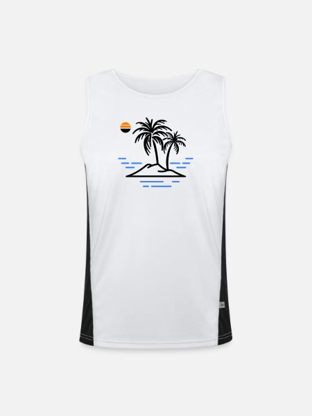 Palm Island - Men's Functional Contrast Tank Top - white/black