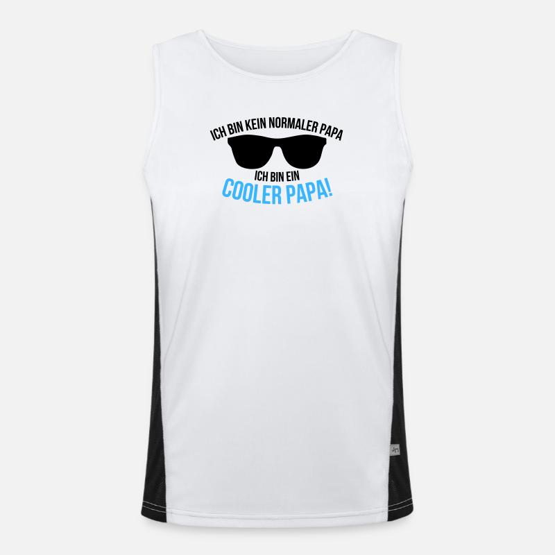 Ich bin ein cooler Papa Spruch Funktionelles Kontrast-Tank Top für Männer 
