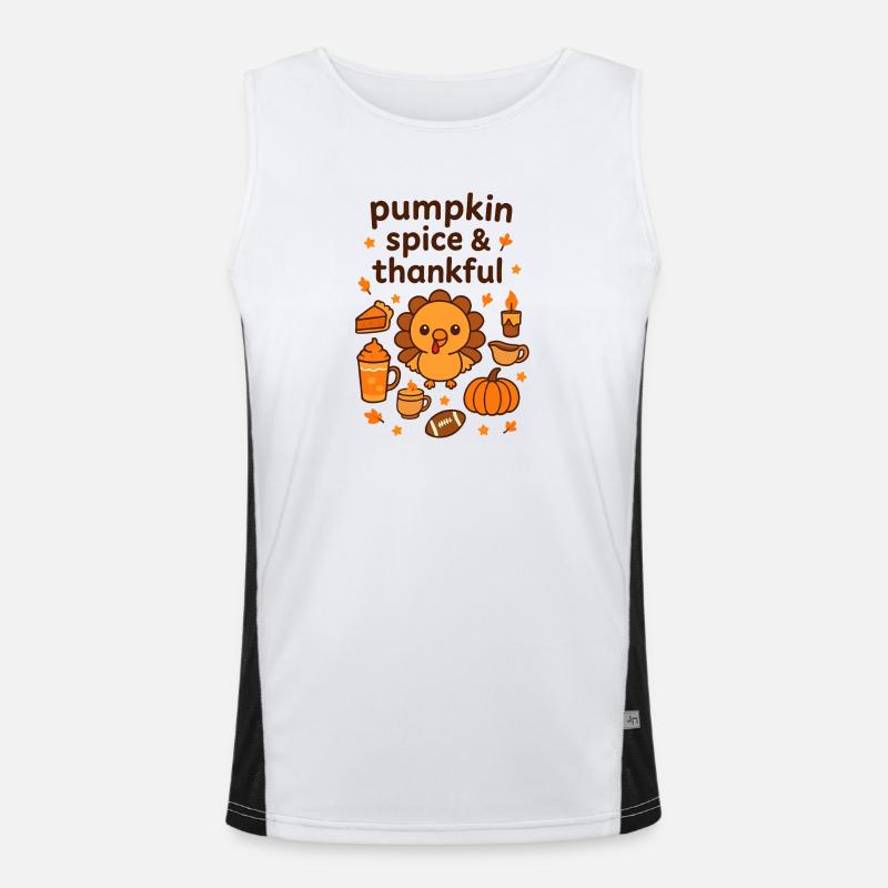Pumpkin Spice Turkey Charm Men's Functional Contrast Tank Top 