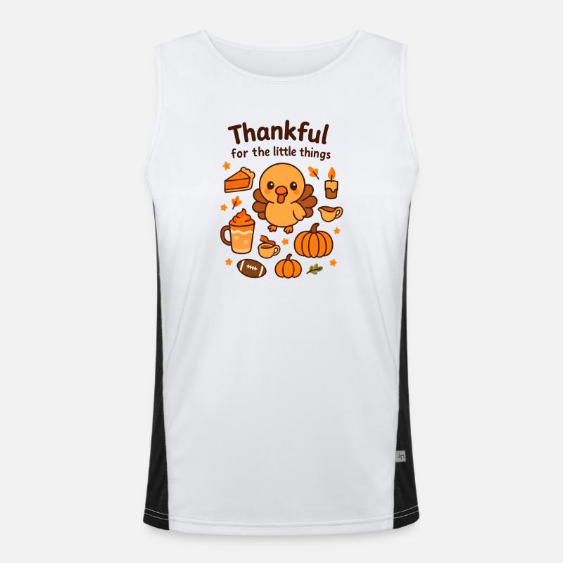 Cute Turkey Thanksgiving Parade Men's Functional Contrast Tank Top 