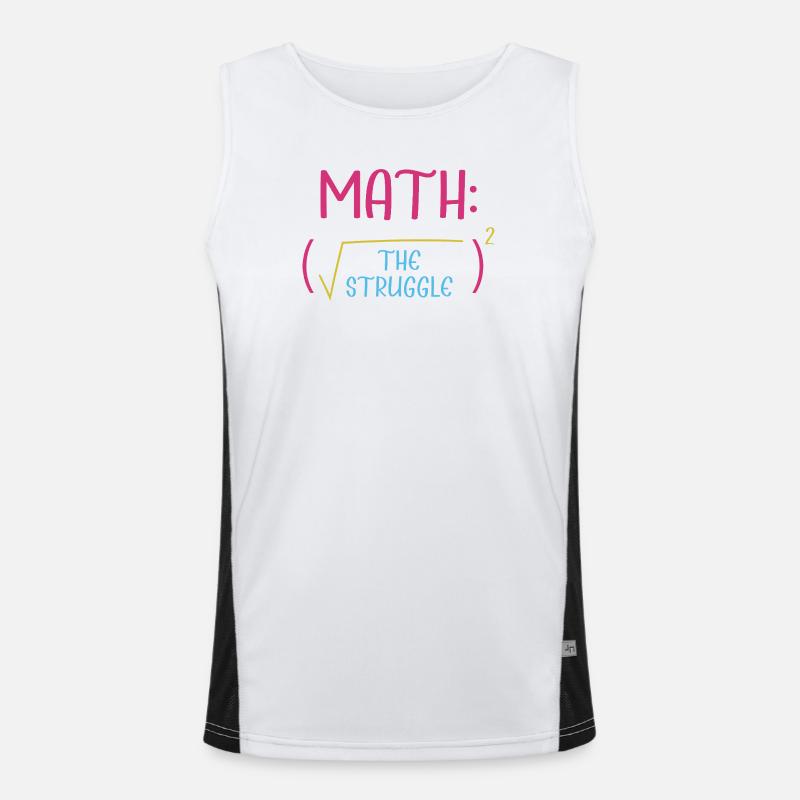 Math Math Math Teacher Mathematician - Men's Functional Contrast Tank Top  - white/black