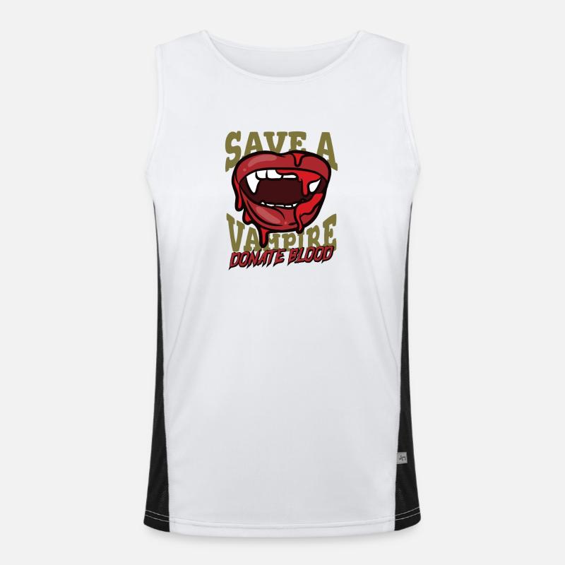 Save a Vampire – Donate Blood Funktionelles Kontrast-Tank Top für Männer 
