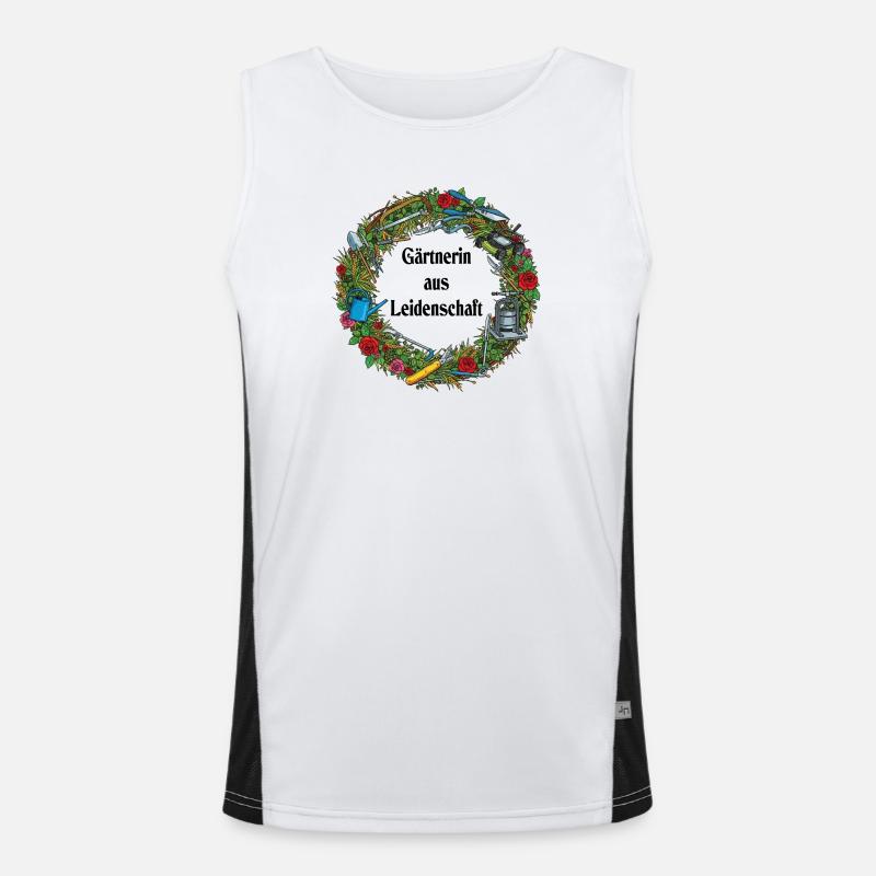 Garden Tool Wreath Pattern Men's Functional Contrast Tank Top 