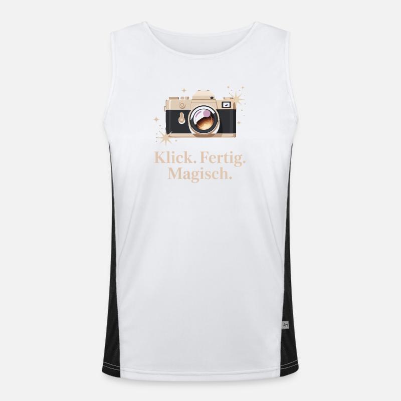 Click Done Magical Retro Camera Enthusiasts Men's Functional Contrast Tank Top 