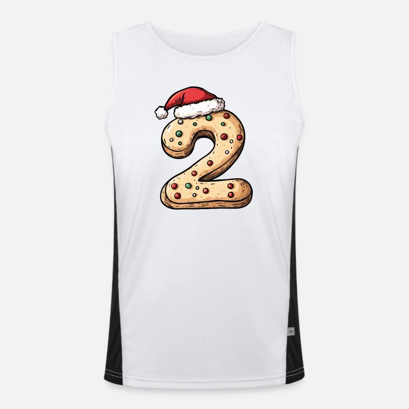 Biscuit de Noël à 2 chiffres Débardeur respirant contrasté Homme 