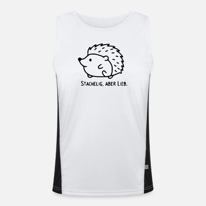 Hedgehog Saying | Prickly, but sweet Men's Functional Contrast Tank Top 
