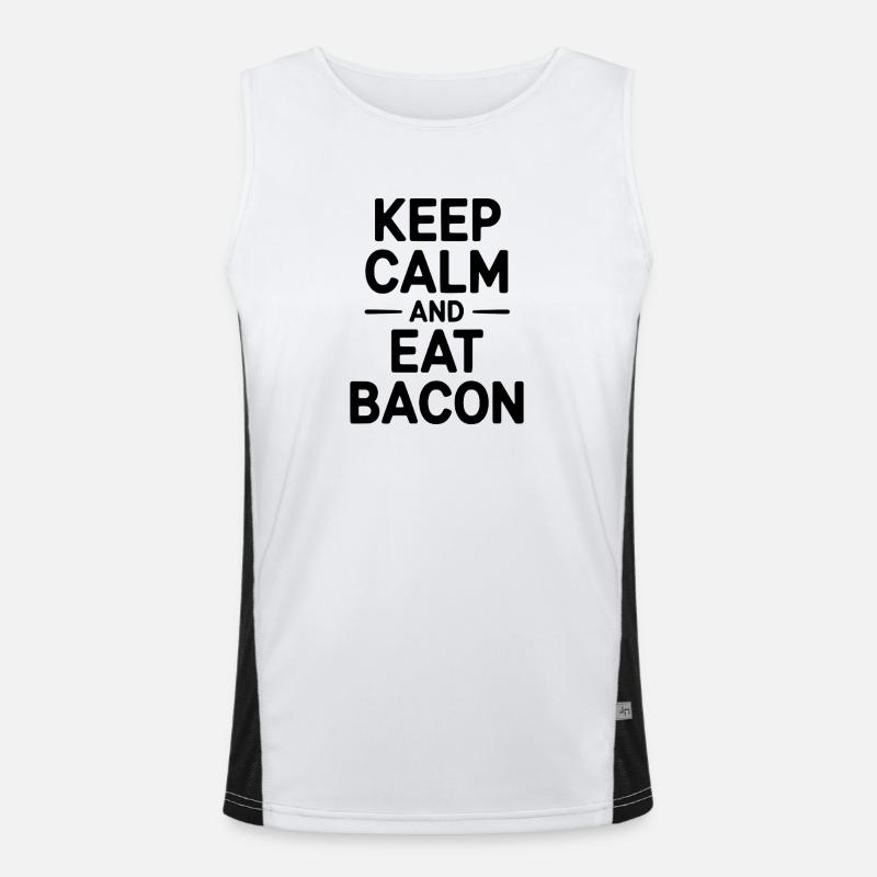 Keep Calm and Eat Bacon Men's Functional Contrast Tank Top 
