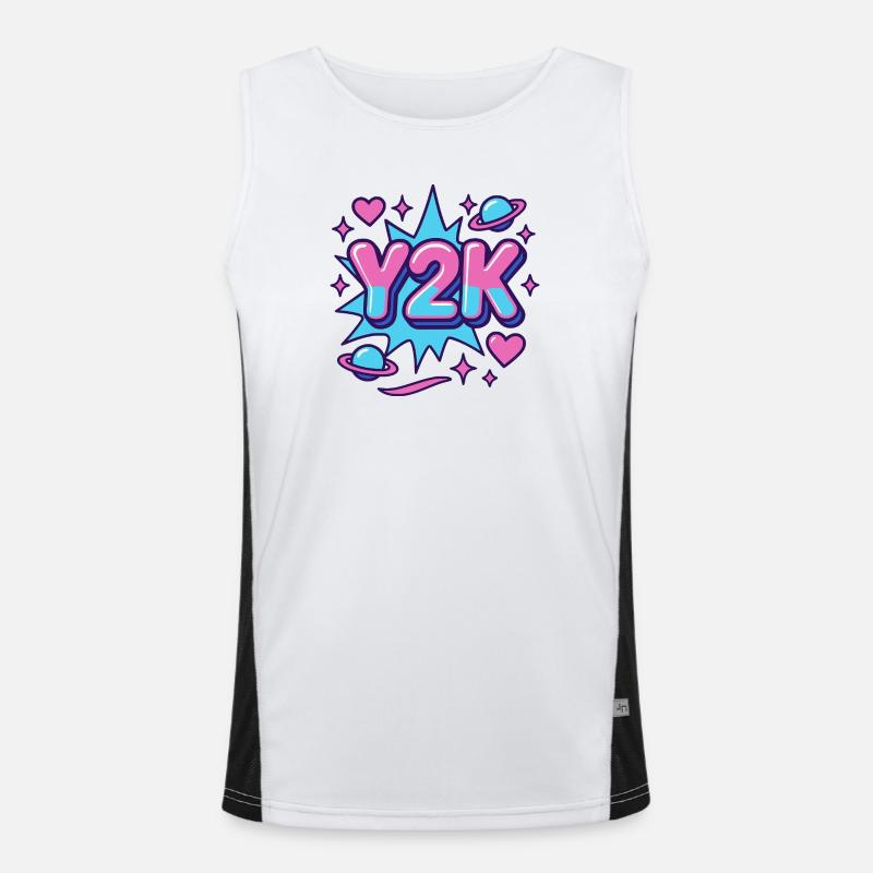 Y2K Retro Design Men's Functional Contrast Tank Top 