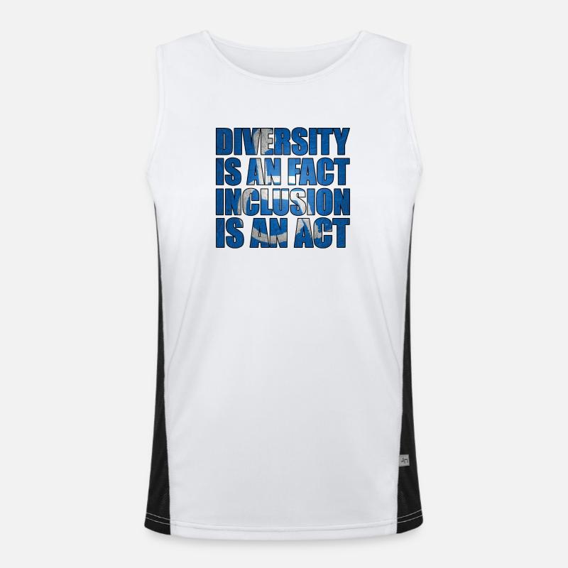 Diversity is a fact, inclusion is action Men's Functional Contrast Tank Top 