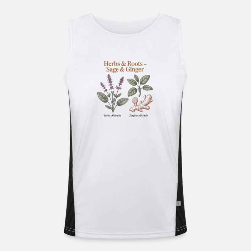 Botanical Herbs - Sage & Ginger Men's Functional Contrast Tank Top 