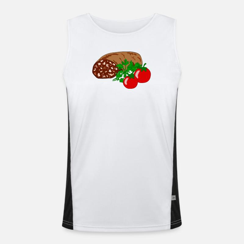 Black pudding with tomato - Men's Functional Contrast Tank Top  - white/black