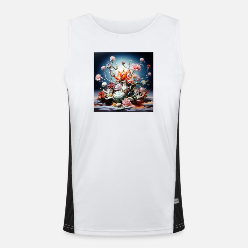 Flower alchemy in neon light Men's Functional Contrast Tank Top 