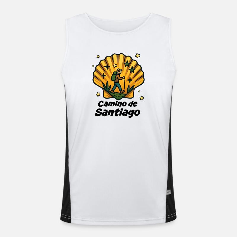 Wanderer Jakobsweg Funktionelles Kontrast-Tank Top für Männer 