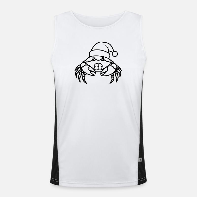 Weihnachtskrabbe Cartoon Illustration Funktionelles Kontrast-Tank Top für Männer 