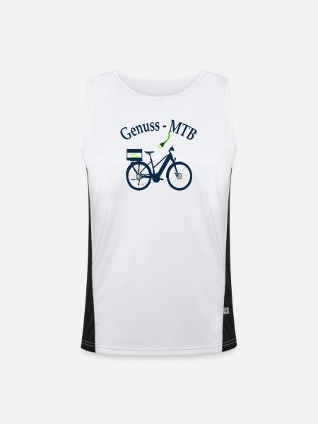 E-MTB-Damen - Funktionelles Kontrast-Tank Top für Männer  - Weiß/Schwarz