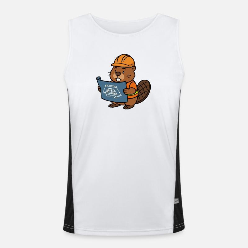 Beaver Ouvrier du bâtiment Bob Maître constructeur Plan Construction Barrage Débardeur respirant contrasté Homme 
