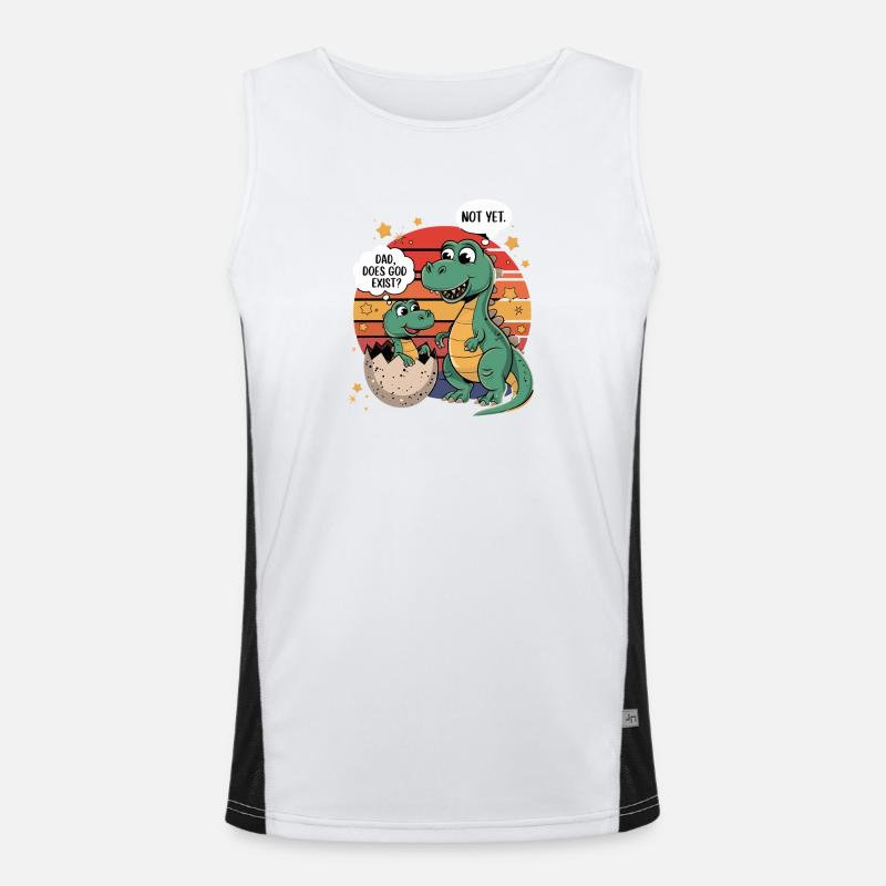 Dino Existenz Frage Funktionelles Kontrast-Tank Top für Männer 