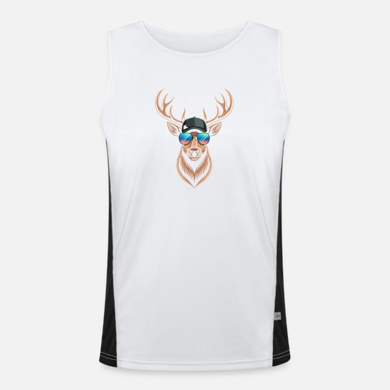Hirsch mit Geweih  Funktionelles Kontrast-Tank Top für Männer 