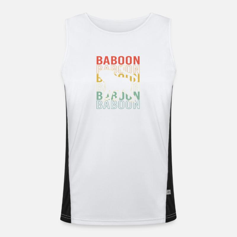 Baboon Baboon Primate Monkey Monkey - Men's Functional Contrast Tank Top  - white/black