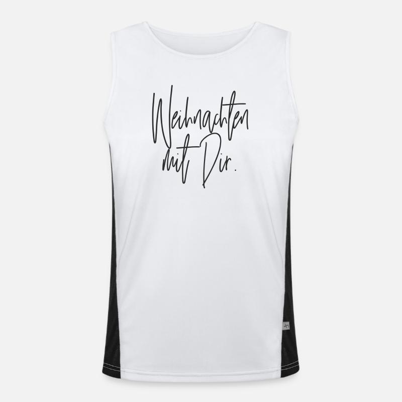 Weihnachten mit Dir Handschrift Funktionelles Kontrast-Tank Top für Männer 
