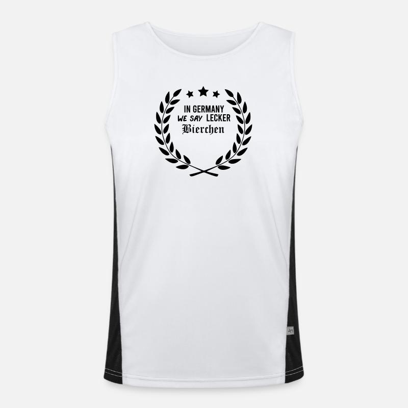 In Germany we say Lecker Bierchen Men's Functional Contrast Tank Top 