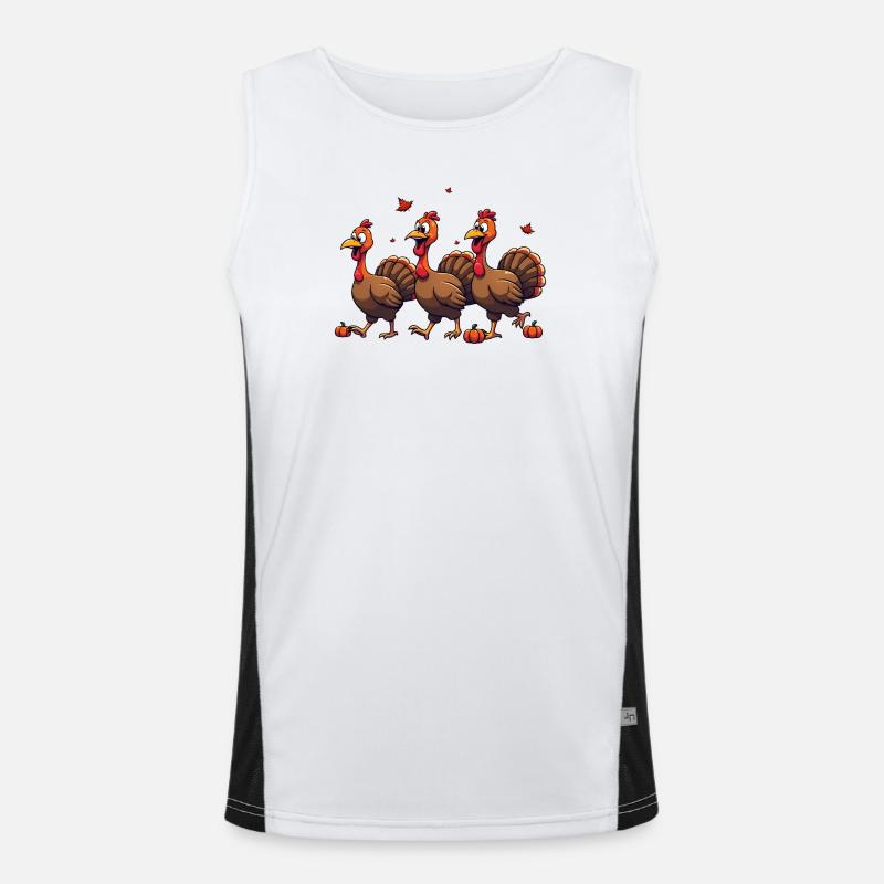 Bébé dinde de Thanksgiving Débardeur respirant contrasté Homme 