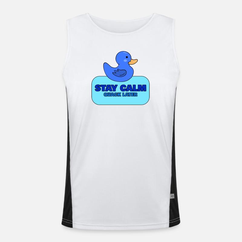 Restez calme, cancanez plus tard – Blue Duck Design Débardeur respirant contrasté Homme 